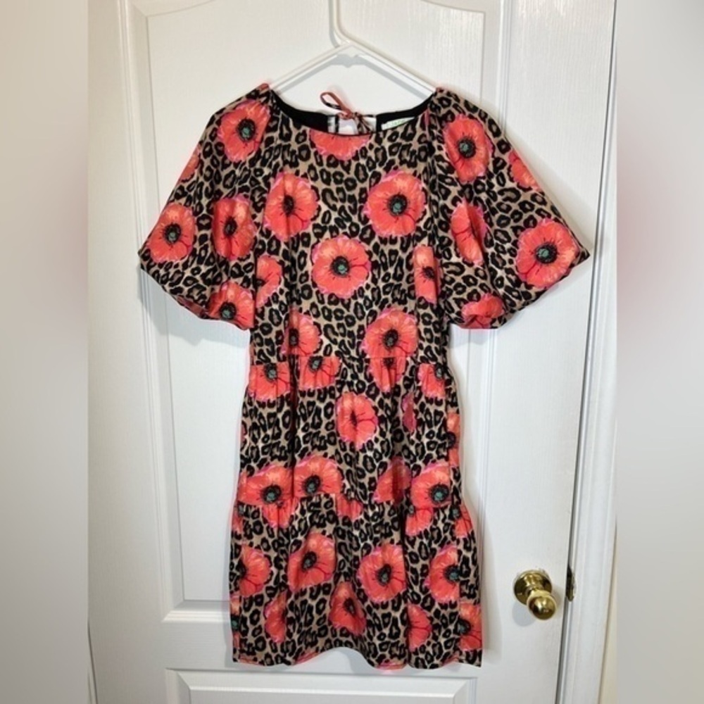 Jade melody tam puff sleeves floral mini dress size XS